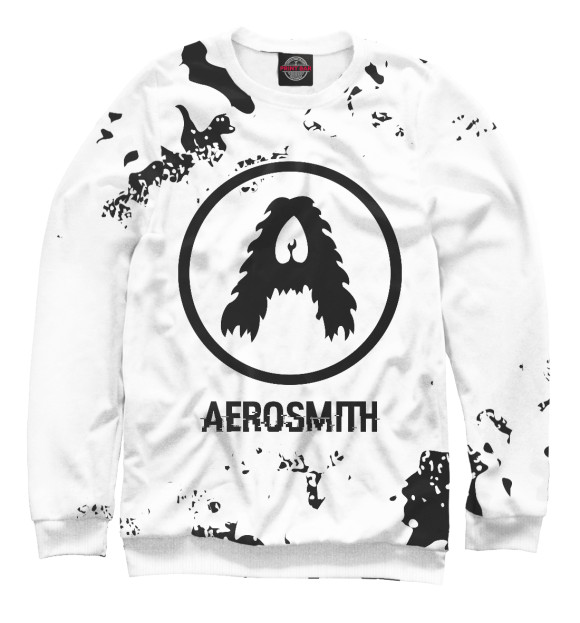 Женский свитшот с изображением Aerosmith Glitch Light (разводы) цвета Белый