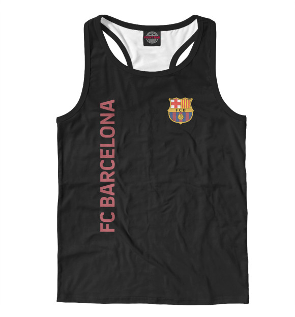 Мужская майка-борцовка с изображением Barcelona цвета Белый