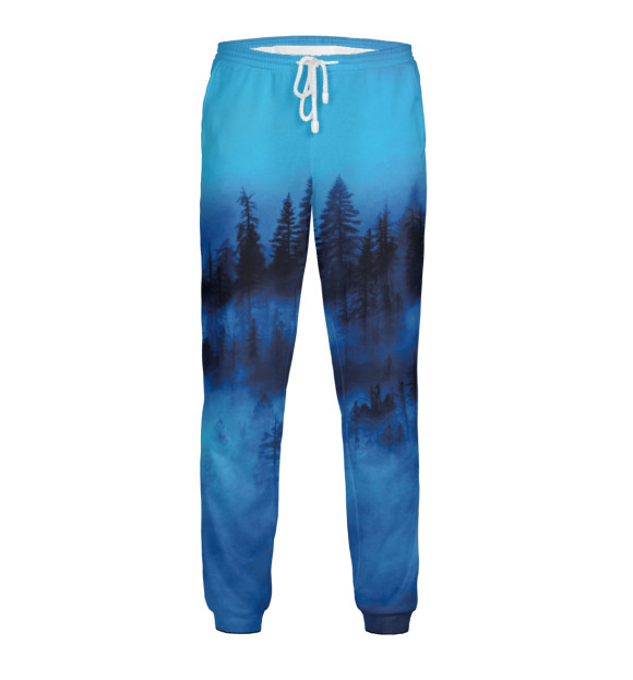 Мужские спортивные штаны с изображением Синий туман цвета Белый