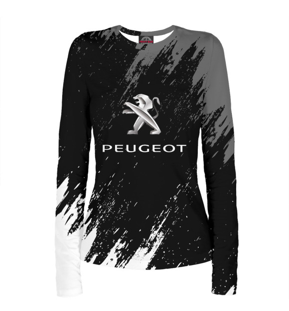 Женский лонгслив с изображением Peugeot цвета Белый