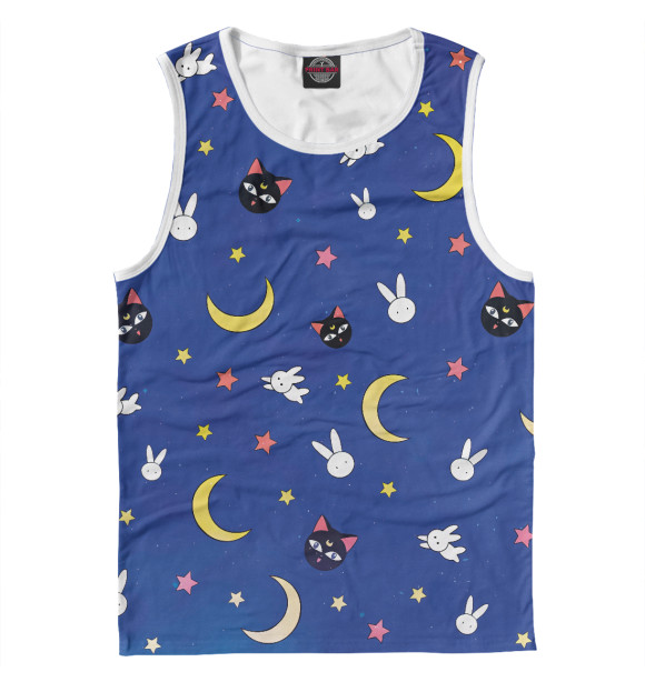 Мужская майка с притом Sailor Moon цвета Белый Мужская майка с изображением Sailor Moon цвета Белый