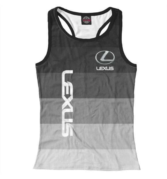 Женская майка-борцовка с изображением Lexus Лексус цвета Белый