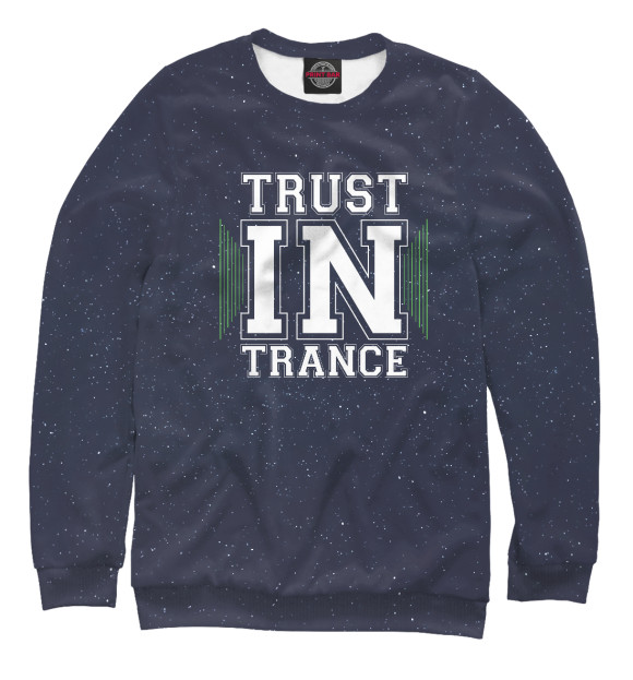 Женский свитшот с изображением Trust in trance цвета Белый