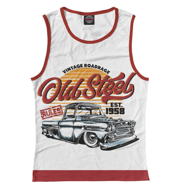 Майка для девочки с изображением Old car - vintage roadrage цвета Белый