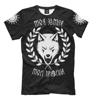 Мужская футболка Символ - Белый Волк
