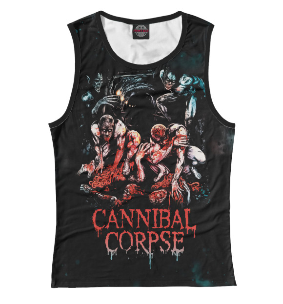 Майка для девочки с изображением Cannibal Corpse цвета Белый