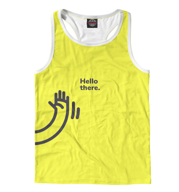 Мужская майка-борцовка с изображением Hello there. цвета Белый