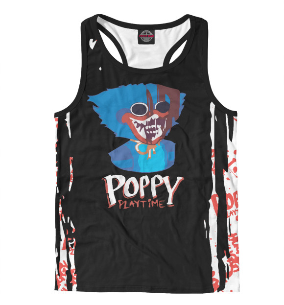 Мужская майка-борцовка с притом Poppy Playtime цвета Белый Мужская майка-борцовка с изображением Poppy Playtime цвета Белый
