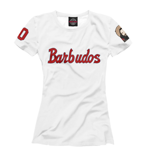 Женская футболка с изображением Barbudos (Бородачи, Сьенфуэгос) цвета Белый