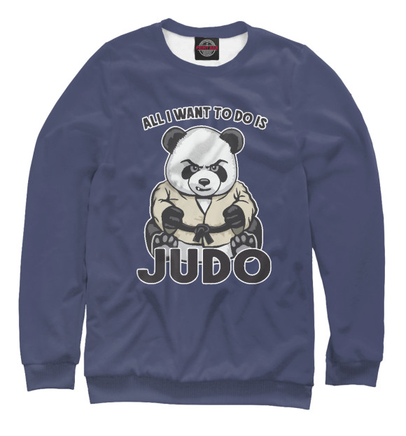Свитшот для девочек с изображением Judo Panda цвета Белый