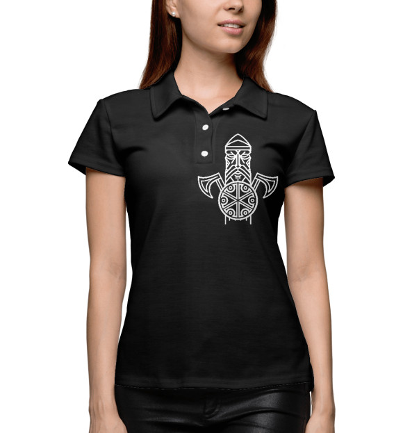 Женское поло с изображением Перун Бог Воинов цвета Белый