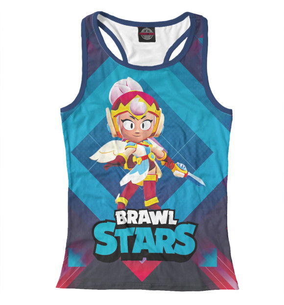 Женская майка-борцовка с изображением Джанет Janet BrawlStars цвета Белый