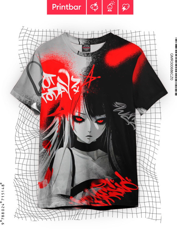 Женская футболка с изображением Аниме девушка цвета Белый