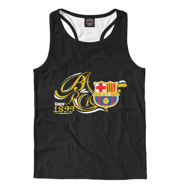 Мужская майка-борцовка с изображением Barcelona 1899 цвета Белый