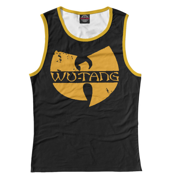 Майка для девочки с изображением Wu-Tang Clan (yellow) цвета Белый