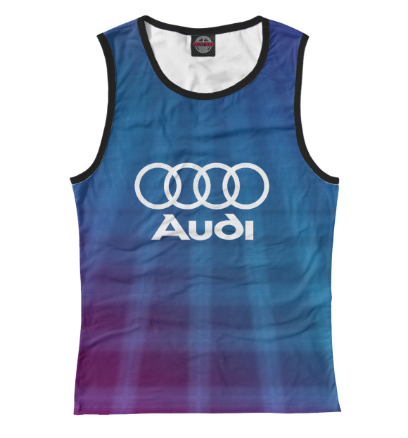 Женская майка с изображением AUDI Neon цвета Белый