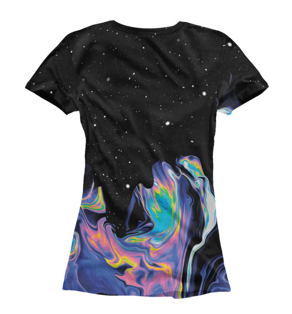 Женская футболка с изображением Космический цвет цвета Белый