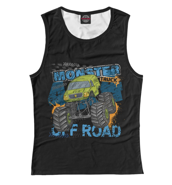 Майка для девочки с изображением Monster truck 4x4 цвета Белый