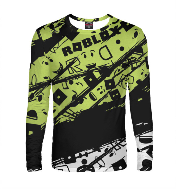 Мужской лонгслив с изображением Roblox цвета Белый