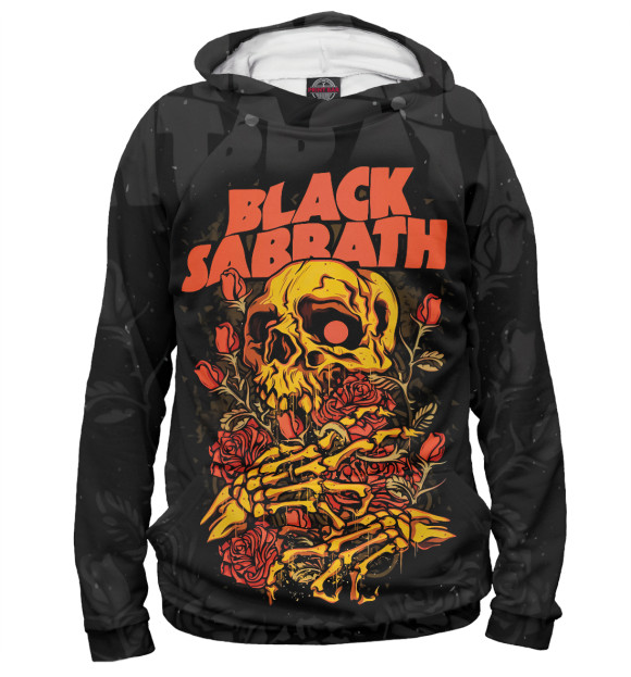 Женское худи с изображением Black Sabbath цвета Белый