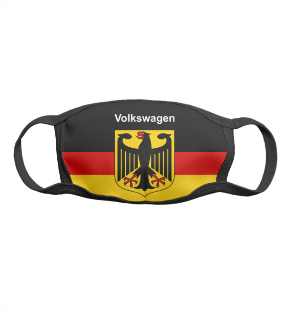 Маска тканевая с изображением Volkswagen цвета Белый