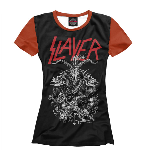 Женская футболка с изображением SLAYER цвета Белый