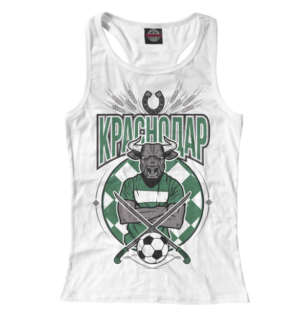 Женская майка-борцовка с изображением ФК Краснодар цвета Белый