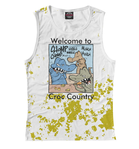 Майка для девочки с изображением Welcome to Croc Country цвета Белый