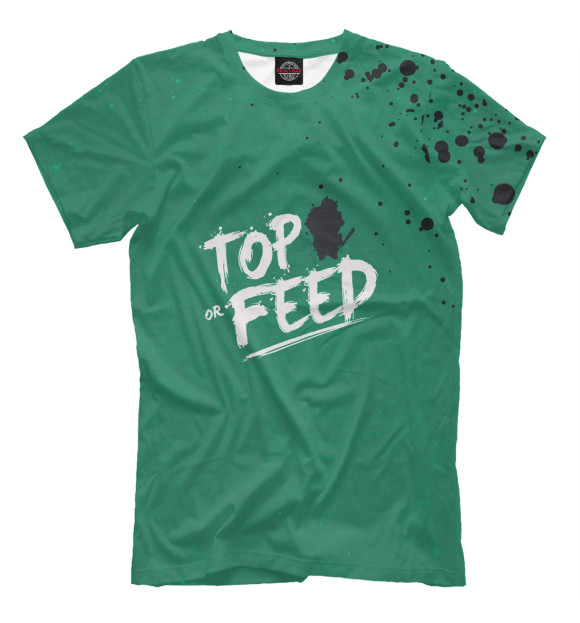 Футболка для мальчиков с изображением Top or feed цвета Белый