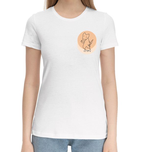 Женская хлопковая футболка с изображением Веган-лис цвета Белый