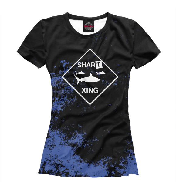 Женская футболка с изображением Shart Crossing цвета Белый