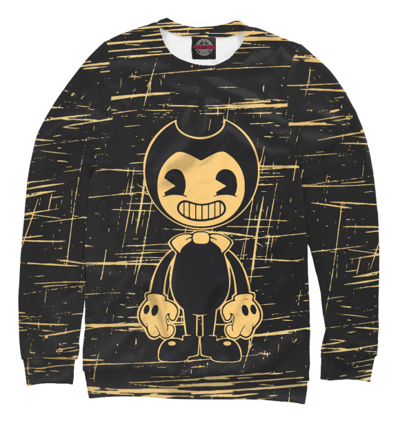 Мужской свитшот с изображением Bendy and the ink machine цвета Белый