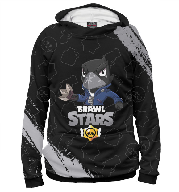 Женское худи с изображением Brawl Stars Crow / Ворон цвета Белый