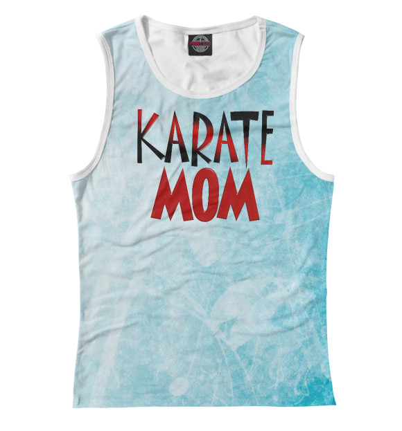 Женская майка с изображением Karate Mom цвета Белый