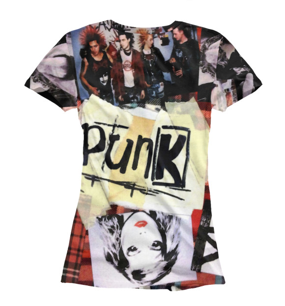 Женская футболка с изображением PUNK | ПАНК цвета Белый