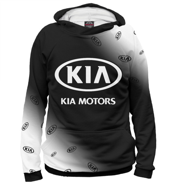 Женское худи с изображением KIA / Киа цвета Белый