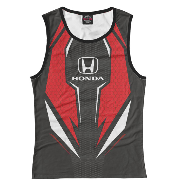 Майка для девочки с изображением Honda Driver team Red цвета Белый