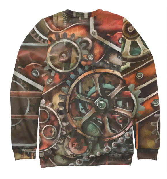 Женский свитшот с изображением Редуктор / Steampunk цвета Белый