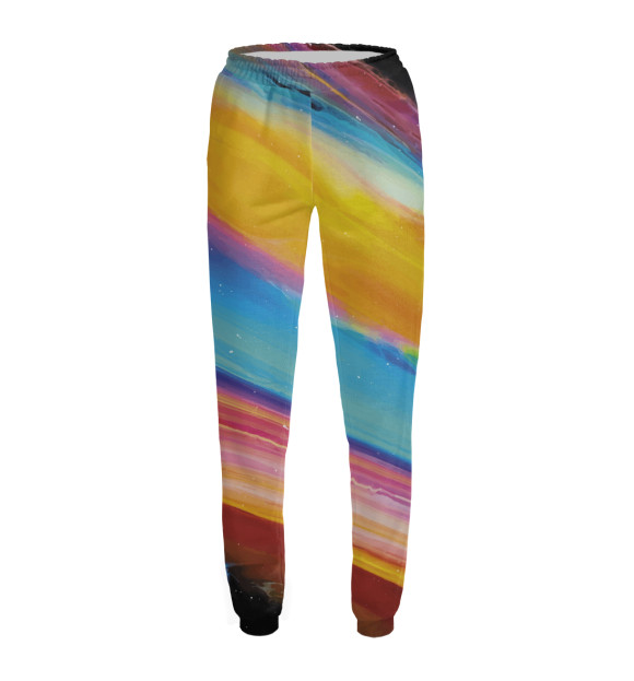 Женские спортивные штаны с притом Котик бравый космонавт цвета Белый Женские спортивные штаны с изображением Котик бравый космонавт цвета Белый