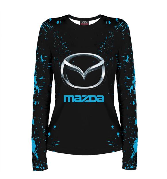 Женский лонгслив с изображением Mazda цвета Белый