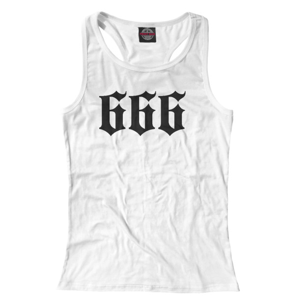 Женская майка-борцовка с изображением 666 цвета Белый