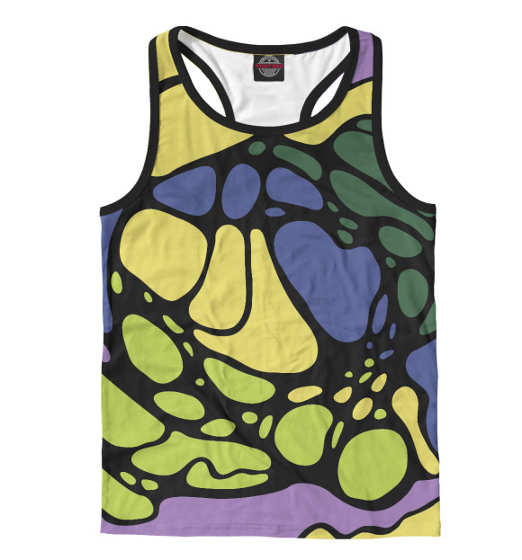 Мужская майка-борцовка с изображением Крылья бабочки цвета Белый