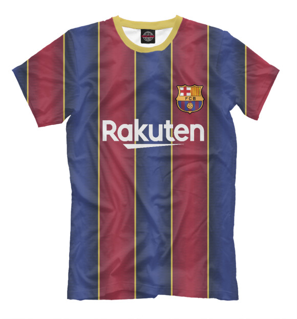 Мужская футболка с изображением Barcelona 2020/2021 Home цвета Белый