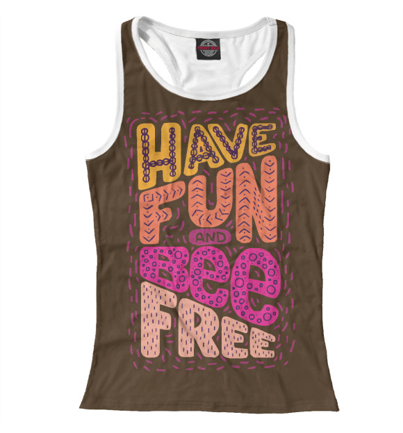 Женская майка-борцовка с изображением Будь свободен цвета Белый