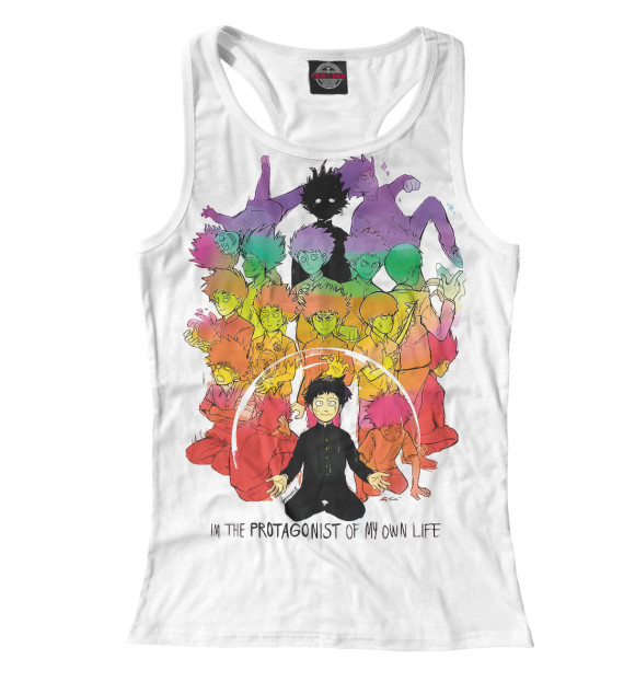 Женская майка-борцовка с изображением Моб Психо 100 цвета Белый