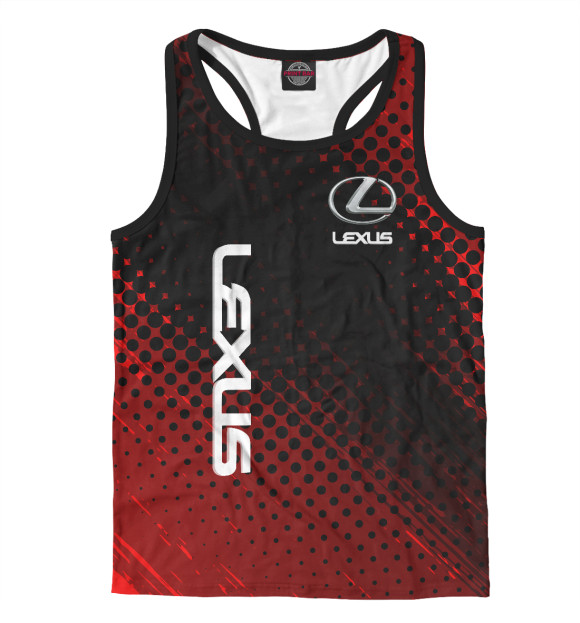 Мужская майка-борцовка с изображением Lexus Лексус цвета Белый