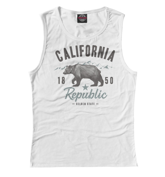 Майка для девочки с изображением California цвета Белый