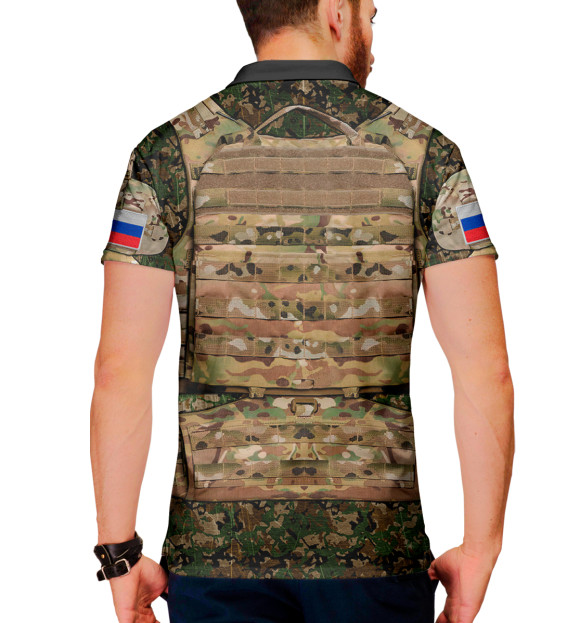 Мужское поло с притом Бронежилет Штурмовой цвета Белый Мужское поло с изображением Бронежилет Штурмовой цвета Белый