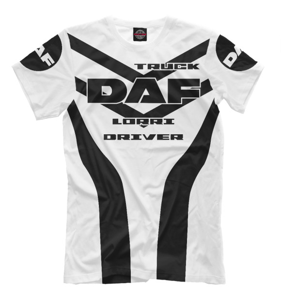 Мужская футболка с изображением DAF \ Дальнобойщик цвета Белый