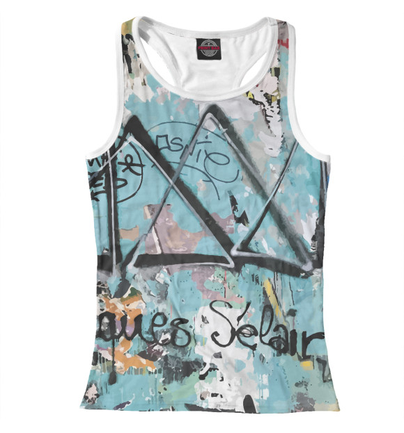 Женская майка-борцовка с изображением Graffiti, Paris цвета Белый